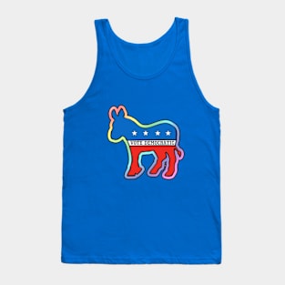 DEMOCRATIC DONKEY MASCOT VOTE DEMOCRAT LGBT RAINBOW Tank Top